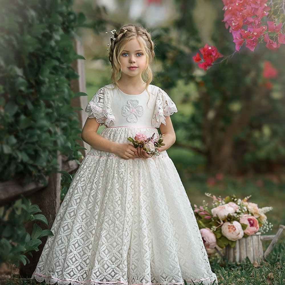 NWT Dollcake Free Spirit Lace Dress Frock Wedding Flower Girl Communion sz 5